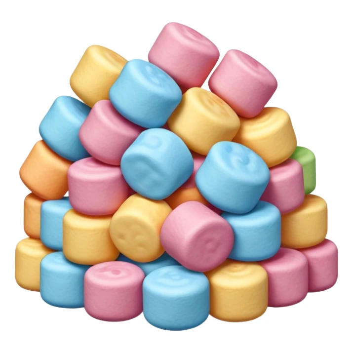a pile of colorful marshmallows, simple, clear sticker