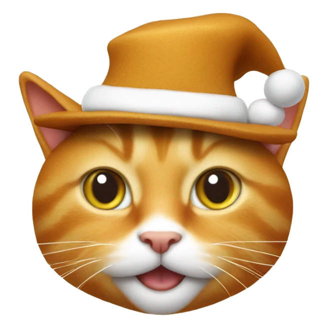 Ginger cat who eat gingerbread and his head has a hat     sticker