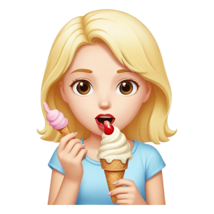 A girl eating ice cream sticker