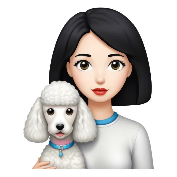 White Standard Poodle and Straight hair Women sticker