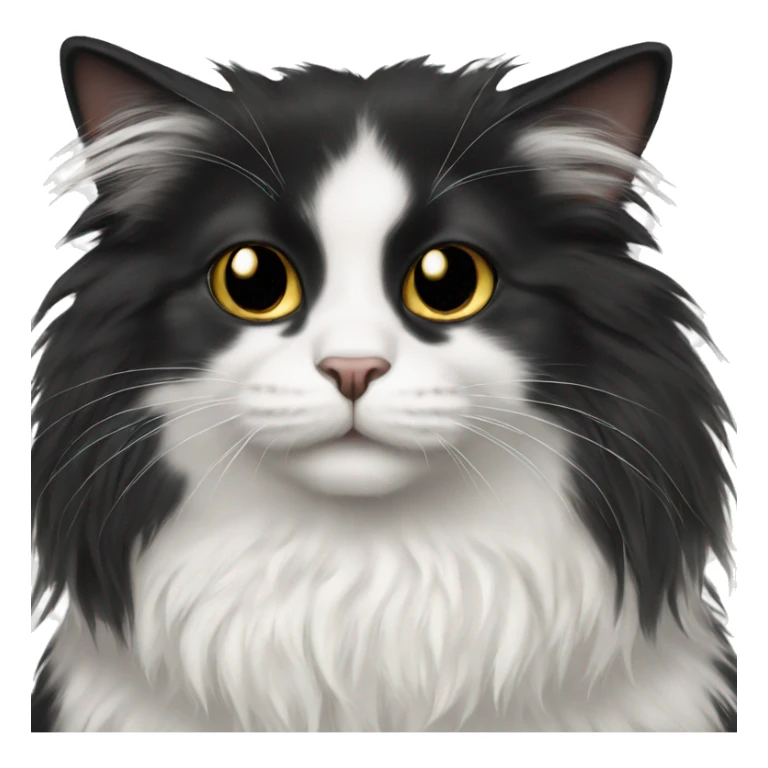 black-and-white cat domestic long-haired sticker