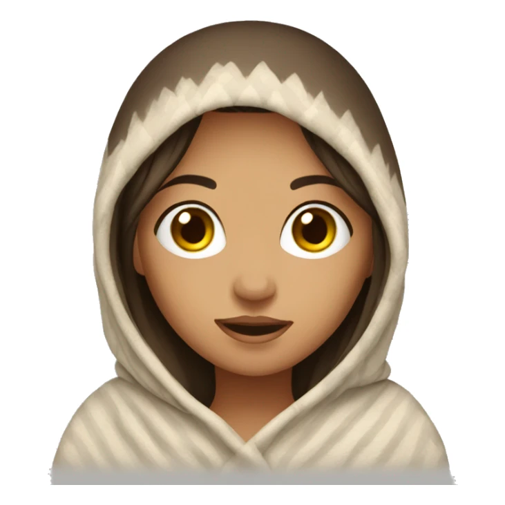 Brunette girl in blanket sticker