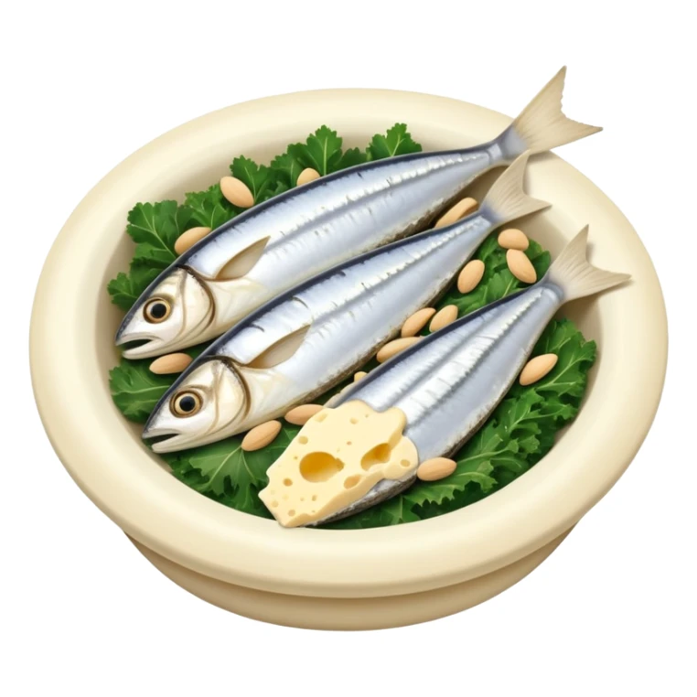 A glowing white bone surrounded by calcium-rich foods: sardines, yogurt, aged cheese, sesame seeds, almonds and kale sticker