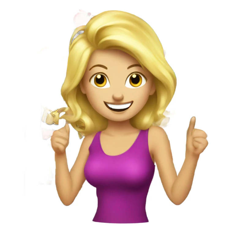 Blonde Lady winning at a slot machine  sticker