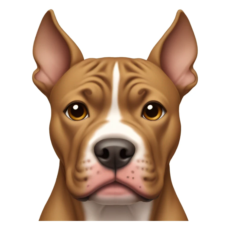 Light brown pitbull with ears cut and standing up sticker
