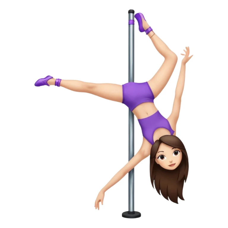 Fille brune à la peau clair qui fait de la pôle dance sticker