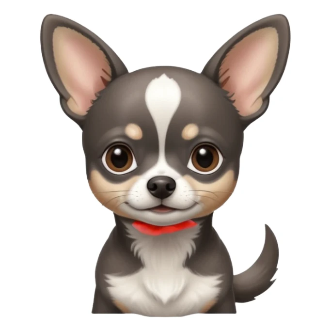 Very Dark graphite Chihuahua with white markings sticker