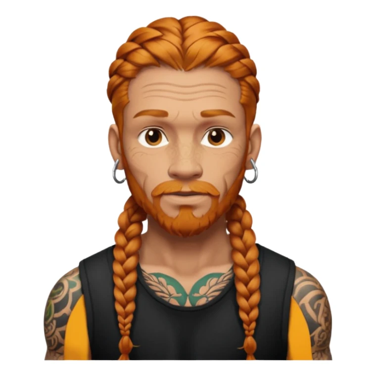 thick very hardginger braids man old very tattoed  sticker