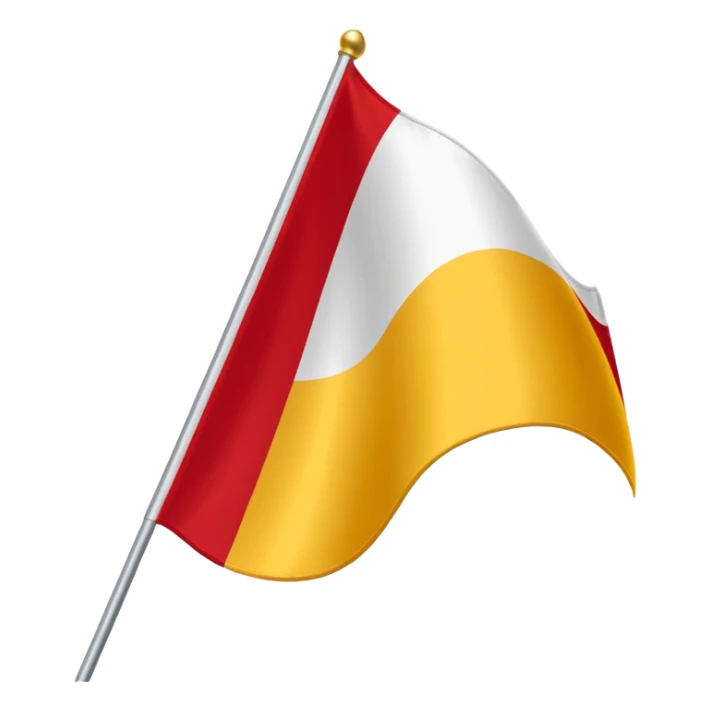 Red, white, and golden yellow vertically sequenced tricolour flag inspired by the flag of Italy sticker