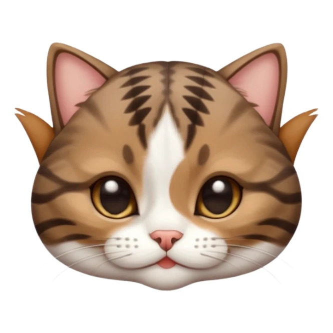 dark brown tabby and white small cat in funny positions upside down with paws covering eyes sticker