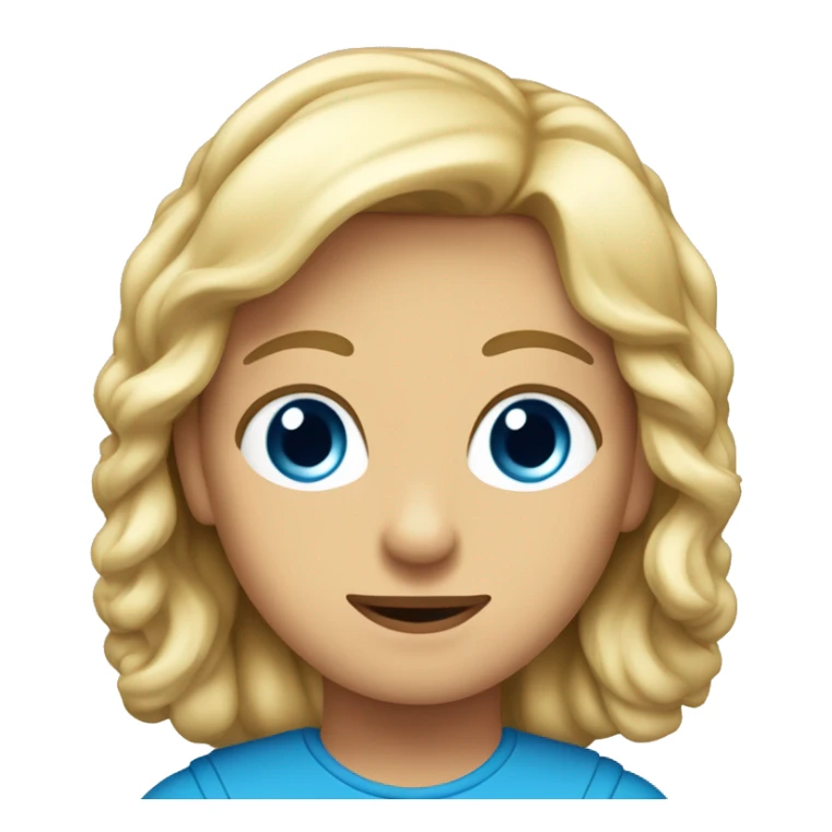 Rubia con pelo un poco ondulado y largo sin flequillo y con ojos azules  sticker