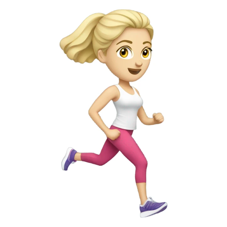 Caucasian blonde woman exercising with designer clothing  sticker