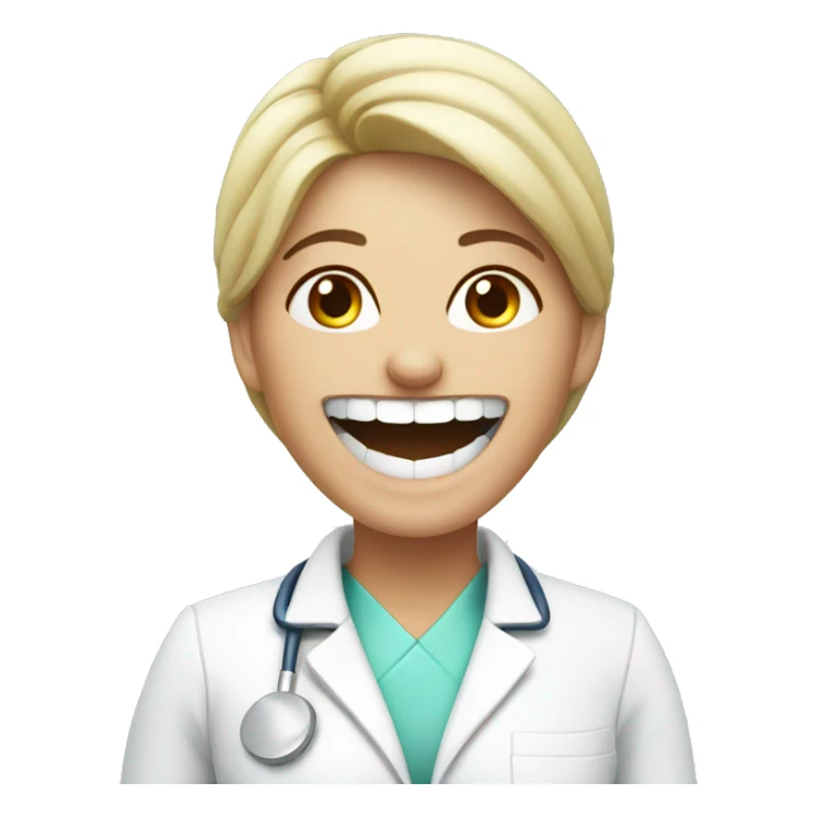 happy woman dentist sticker