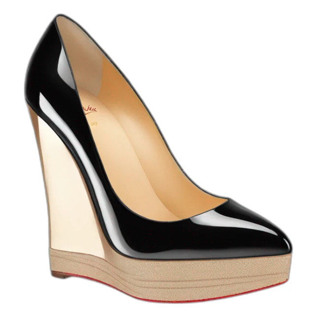 WEDGE heel LOUBOUTIN black PATENT sticker