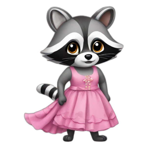 Racoon in a dress sticker