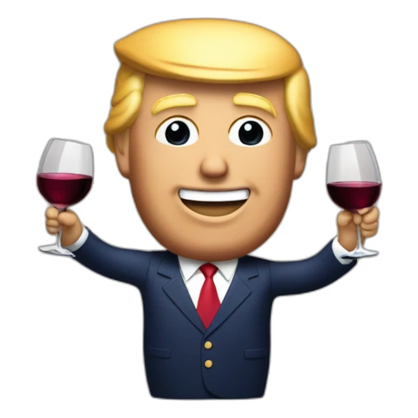 Donald trump qui boit du vin sticker