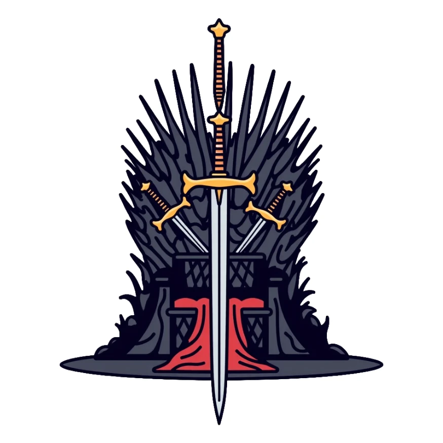 Iron throne made of swords, royal chair from Game of Thrones sticker
