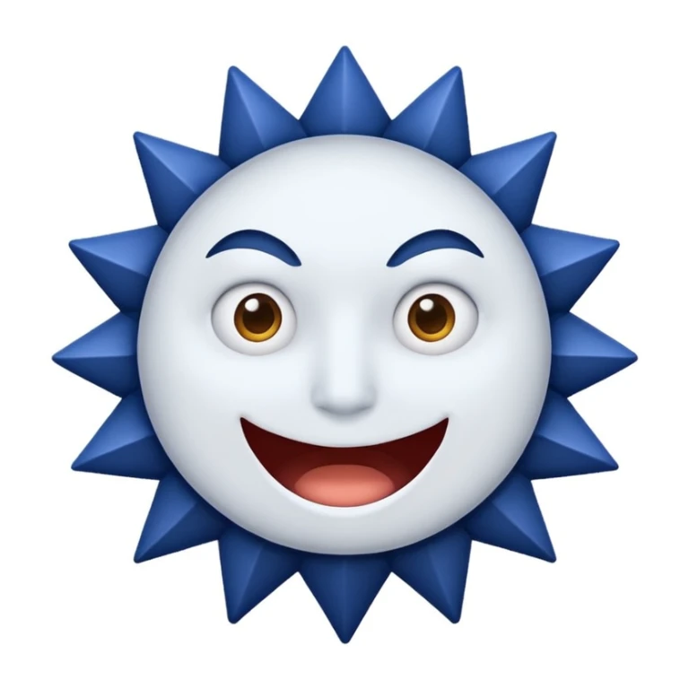 A circle with 12 pointed mouths (color=dark blue),and a white mark that indicates good on the center  sticker