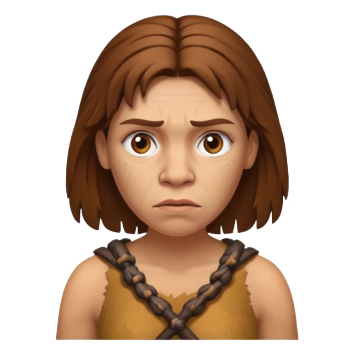 a NEANDERTHAL WOMAN WITH BROWN HAIR sticker