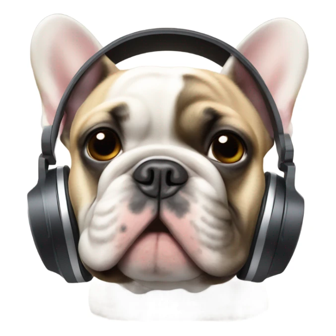 French bulldog wearing headphones sticker