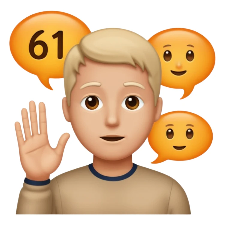 Make a person say 61 and make a bubble of him saying 61 sticker