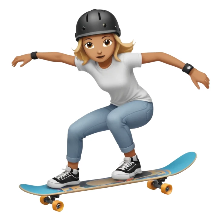 Mulher fazendo skate  sticker