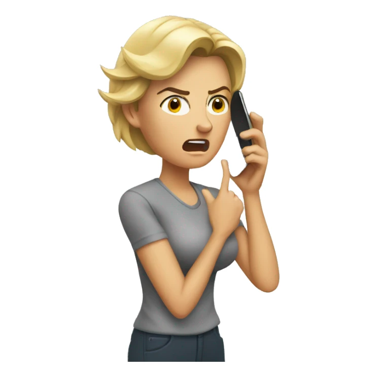 Moraine angry Woman talking on cell phone sticker