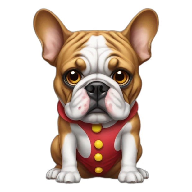 bulldog in a clown outfit sticker