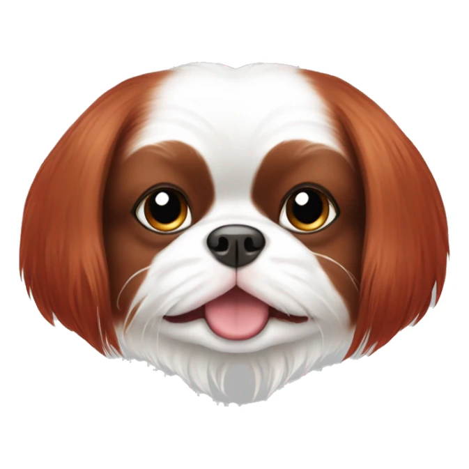 happy pretty white and red japanese chin face  sticker