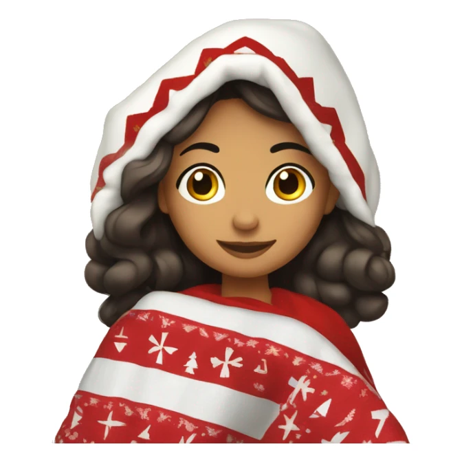 Hispanic Girl with Christmas blanket  sticker