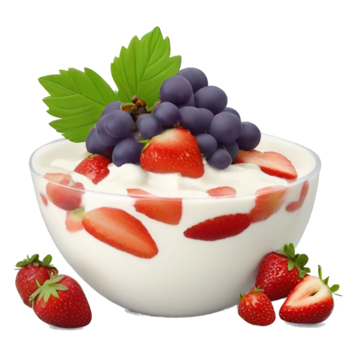 fruit yogurt bowl with strawberries and grapes sticker