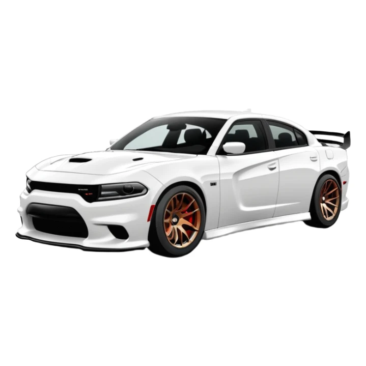 CHARGER DOSH HellCat SRT white and With low suspension body kit 4k, 8k sticker