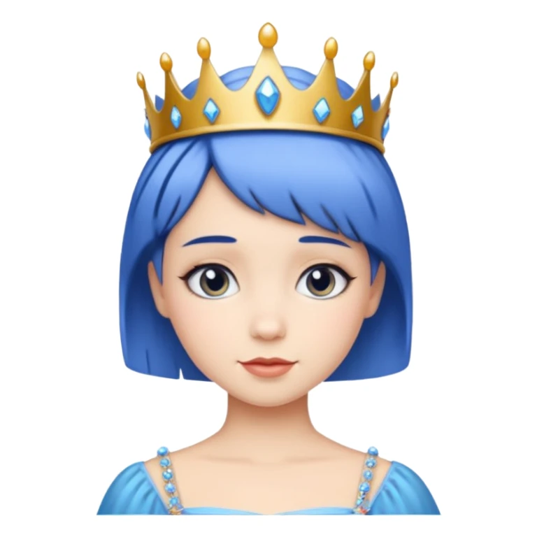 Princess with short blue hair sticker