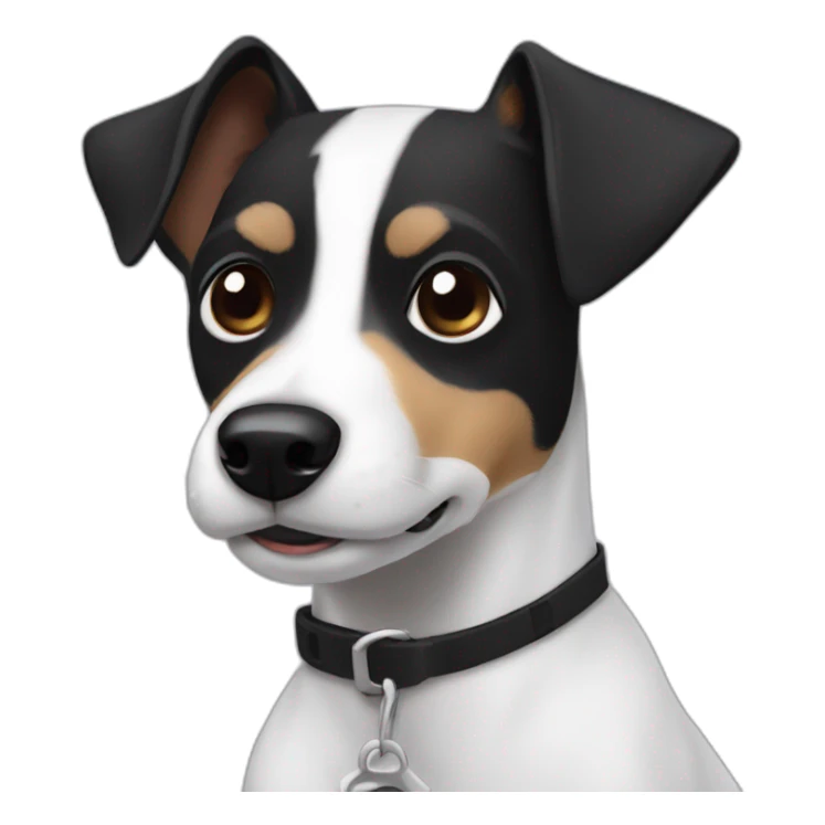 Black and white Jack russel with raise black ears sticker