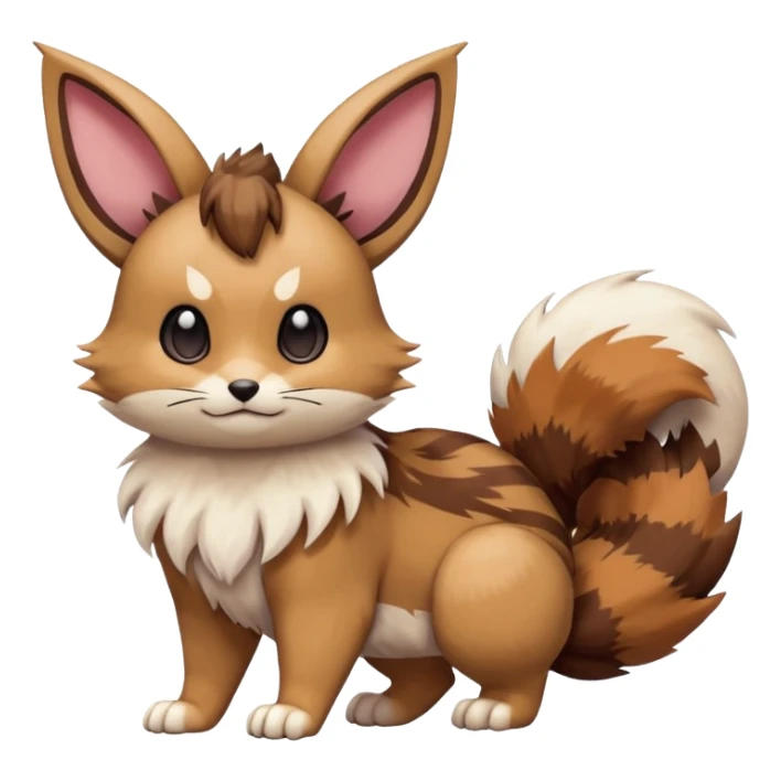 Eevee-Bobcat-Furret-Pokémon-Fakémon-fusion-creature sticker