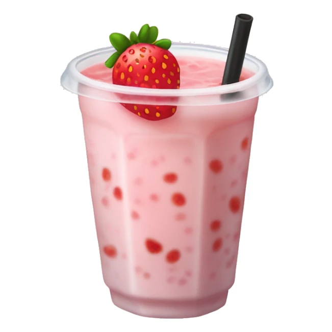Strawberry milk tea with lychee boba sticker