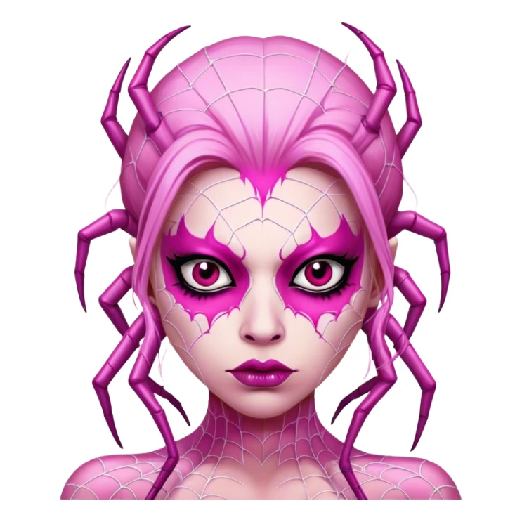 lady monster pink glam spiderweb face  sticker
