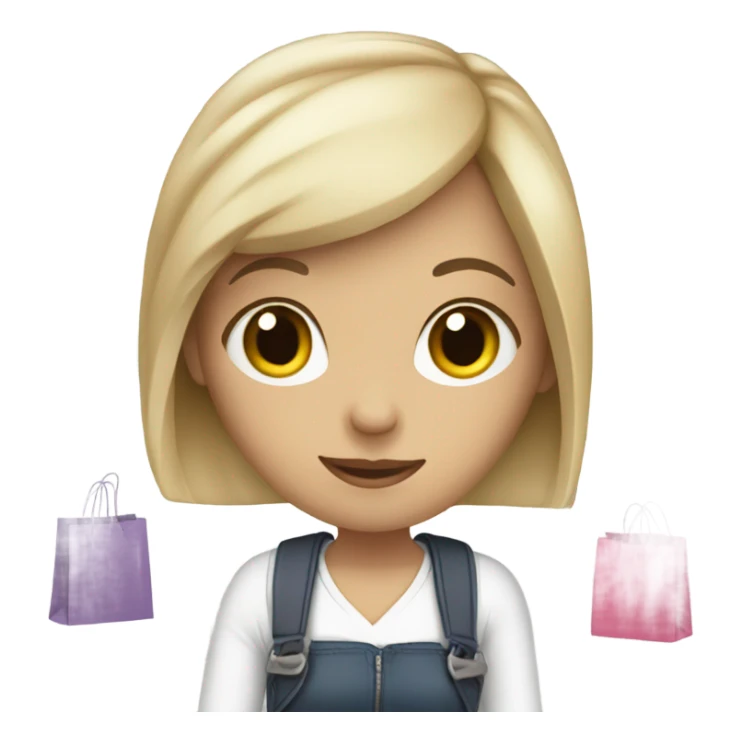 white girl with shopping bags sticker