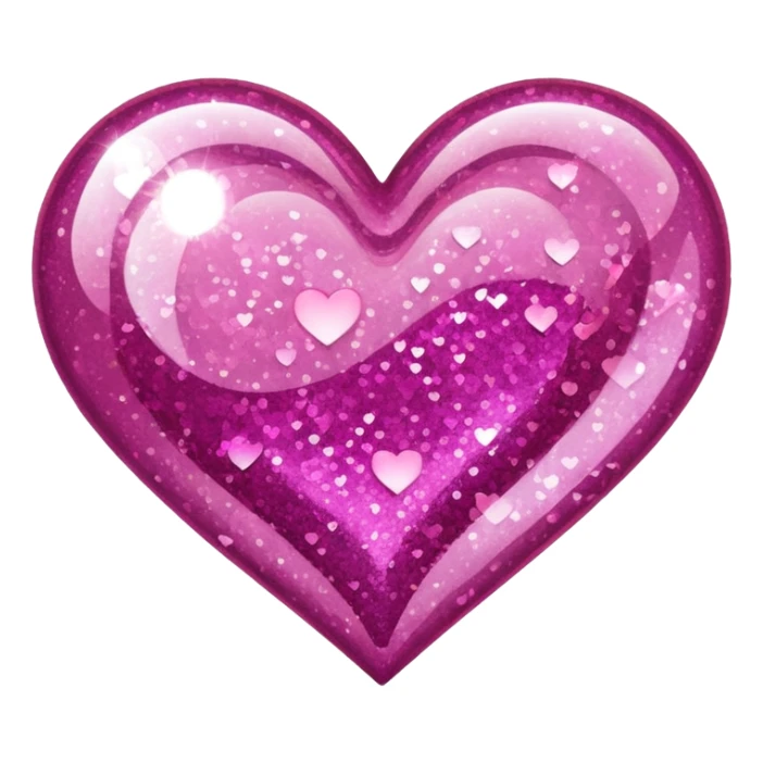 heart with heart-shaped glitter sticker