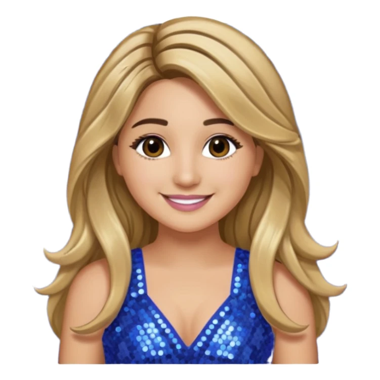 Ally Brooke from Fifth Harmony with long dark blonde hair, periwinkle sequin outfit sticker