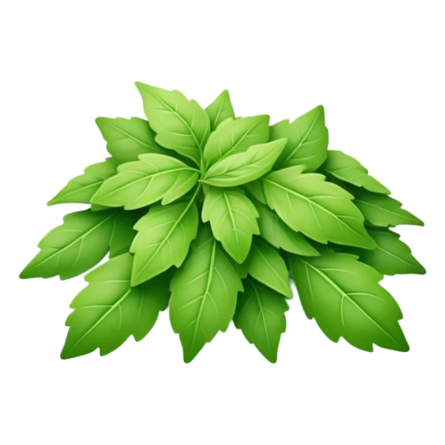 small plastic pack with green dried herbal leaves which are clumped together  sticker