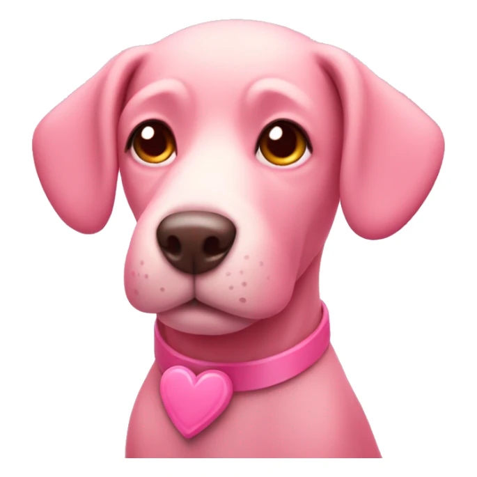 pink dog with hearts  sticker