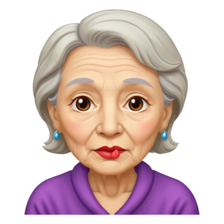 old woma a kiss sticker