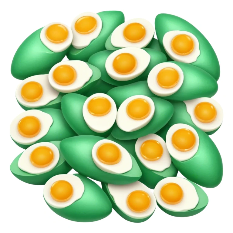 Jade-green chill slices intertwined with fluffy golden eggs sticker