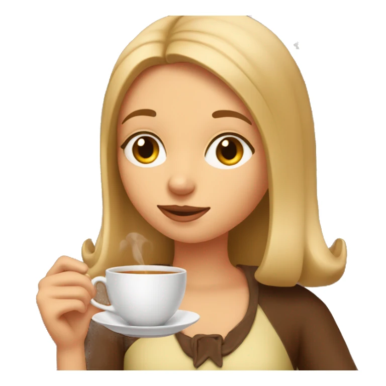 Girl sipping tea with a wiener dog sticker