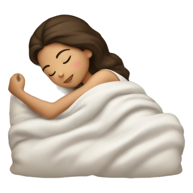 brunette girl sleeping cozy sticker