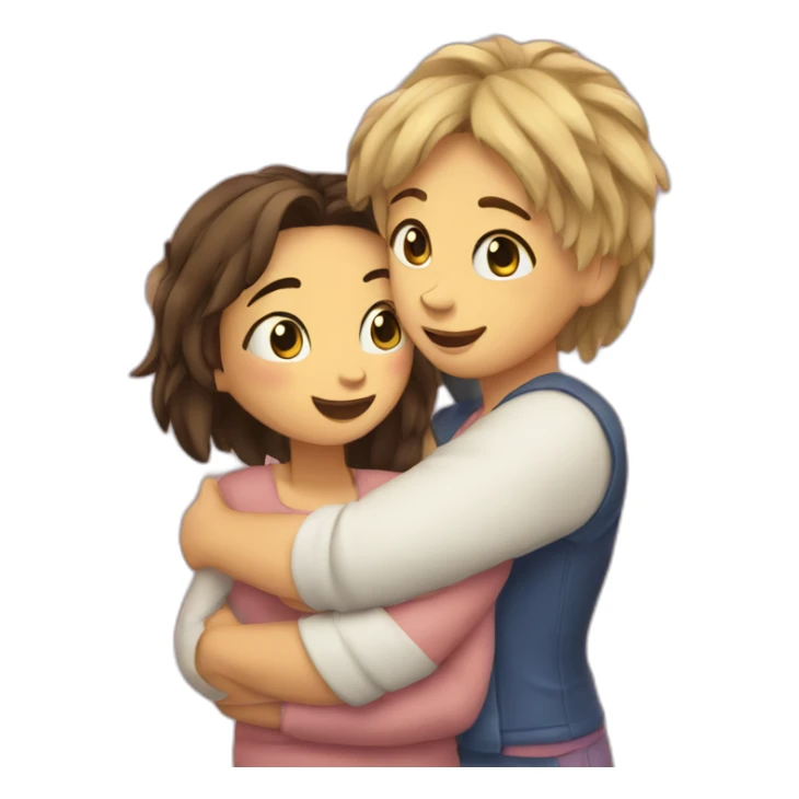 a si angirl hug a texudo cat sticker