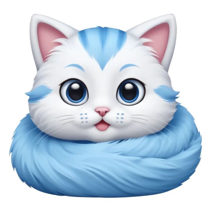 Gato celeste animado y con blanco por su boca e barriga sticker