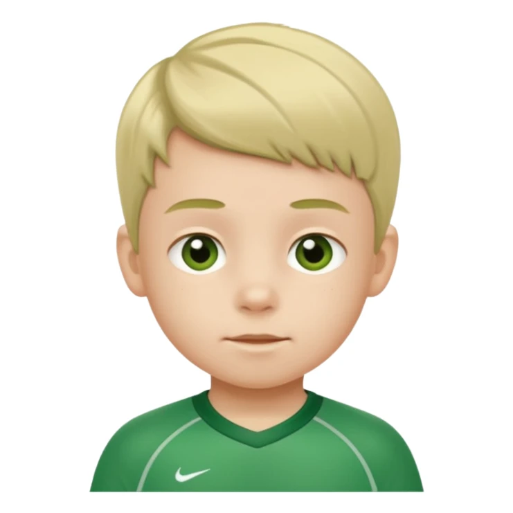 child with green jersey sticker