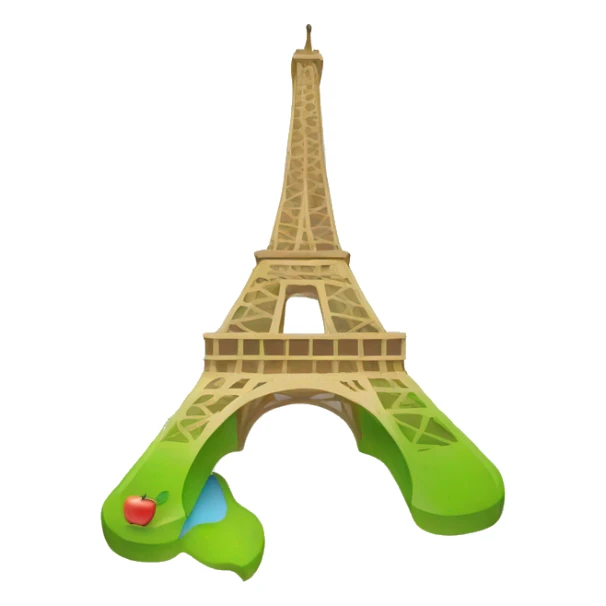 map of Paris, Apple emoji style sticker